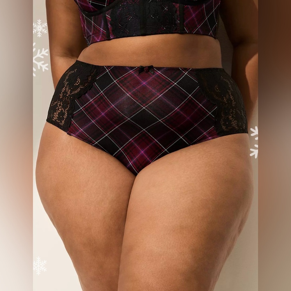 Lane Bryant Holiday Christmas Seasonal Hylander Plaid Lace Women's Lingerie Set - Picture 7 of 15